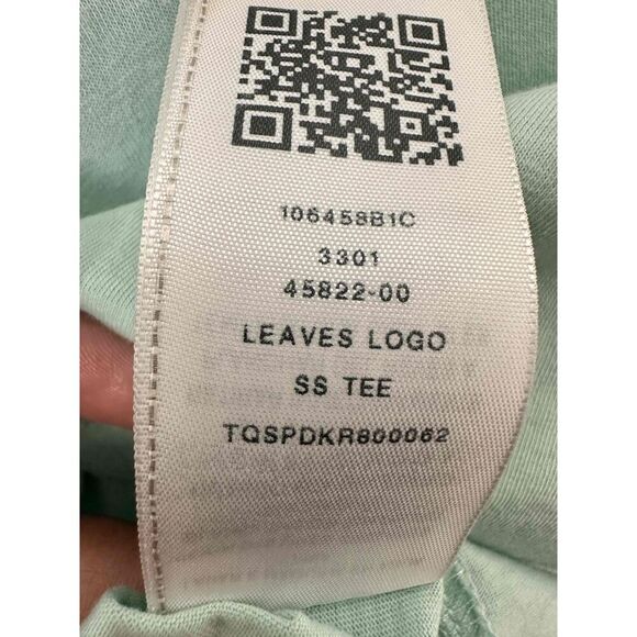 True Religion T-Shirt Size Medium Light Green Short Sleeve Leaves Graphic Logo - Picture 6 of 8